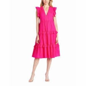 Amanda Uprichard Fuchsia V-Neck Dress